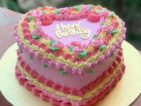 Vintage Pink Heart Cake