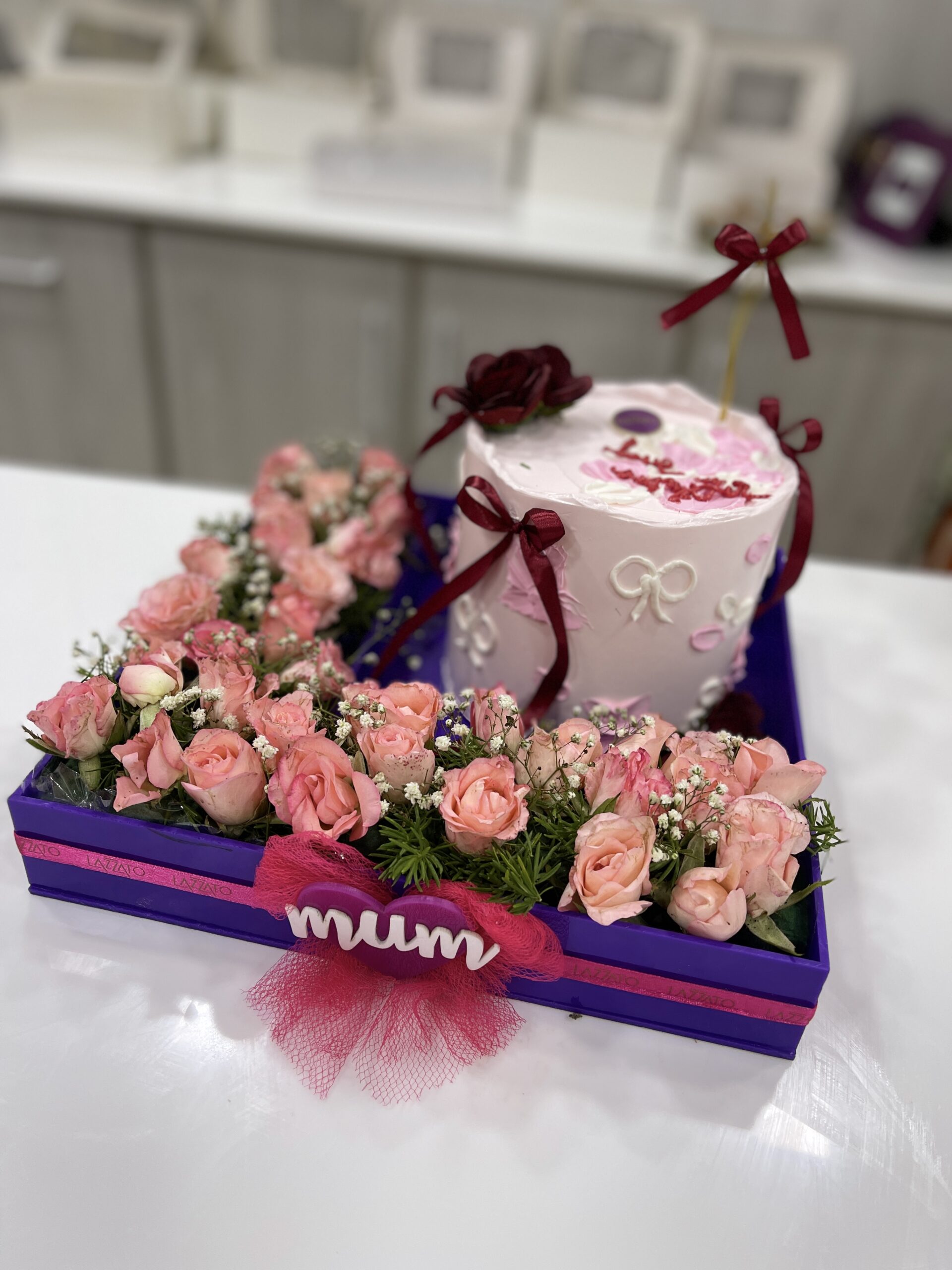 Acrylic Floral Cake Tray