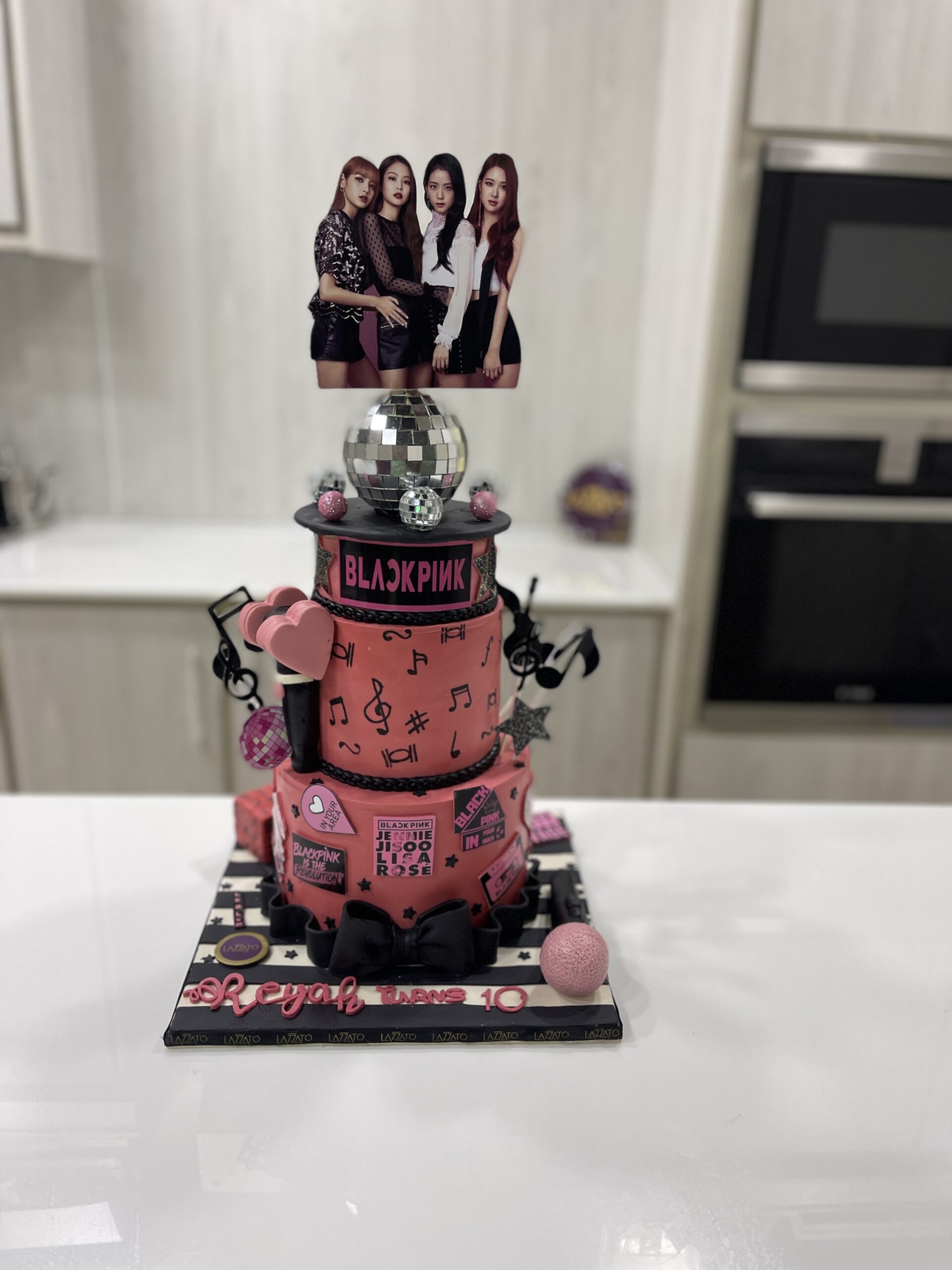 Black Pink Rotating Cake