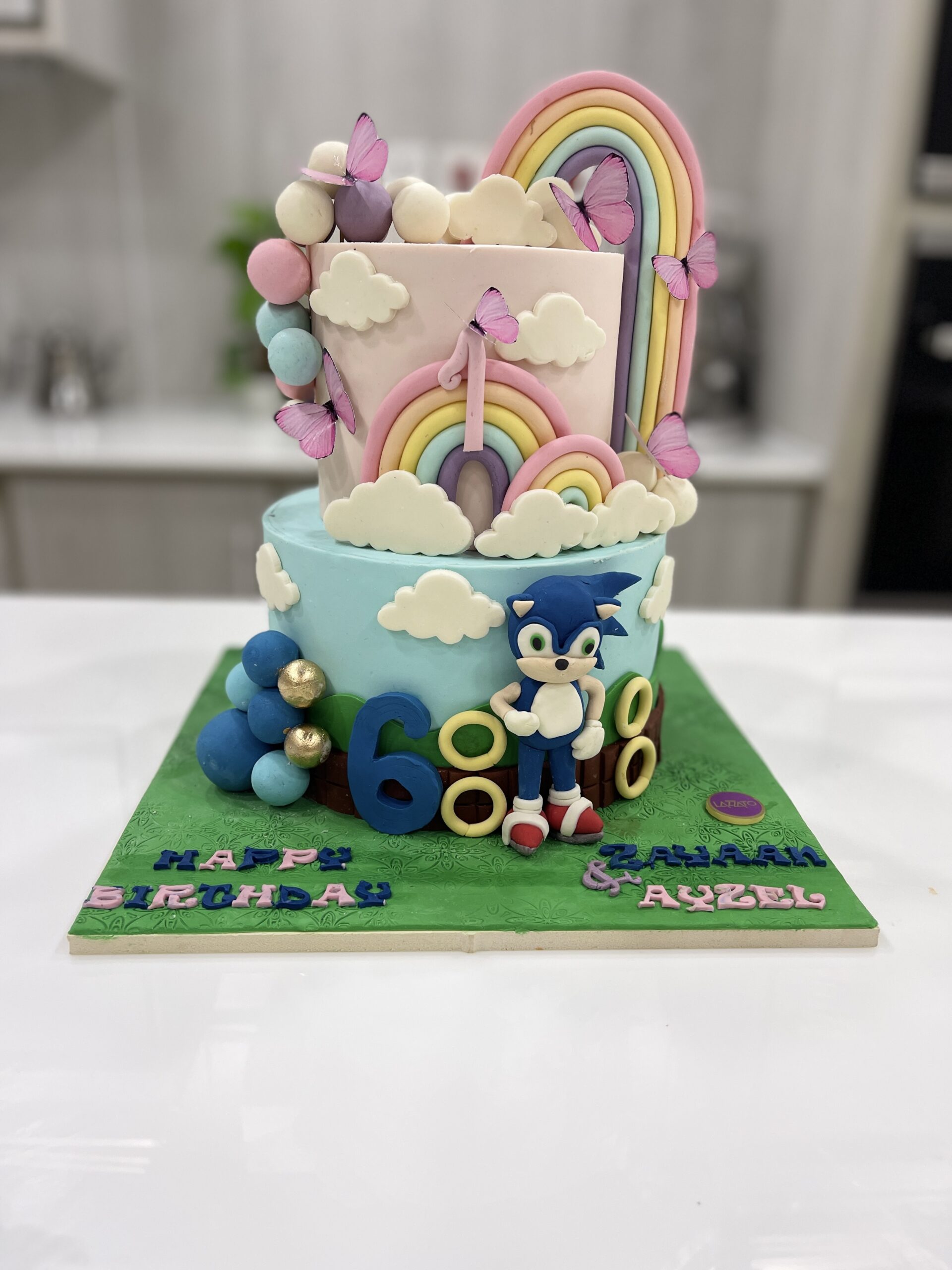 Butterfly Plus Sonic Cake