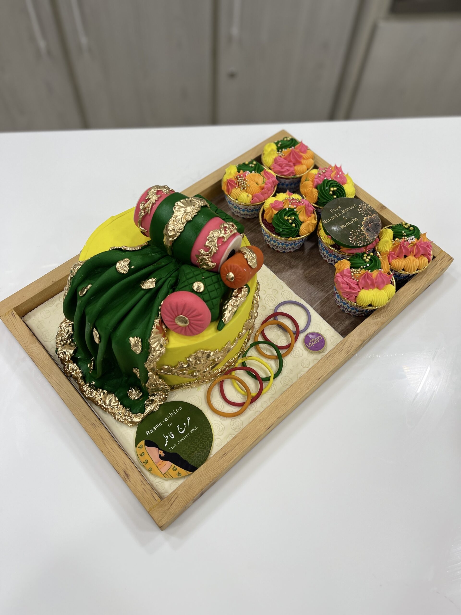 Dholak Cake Wooden Tray