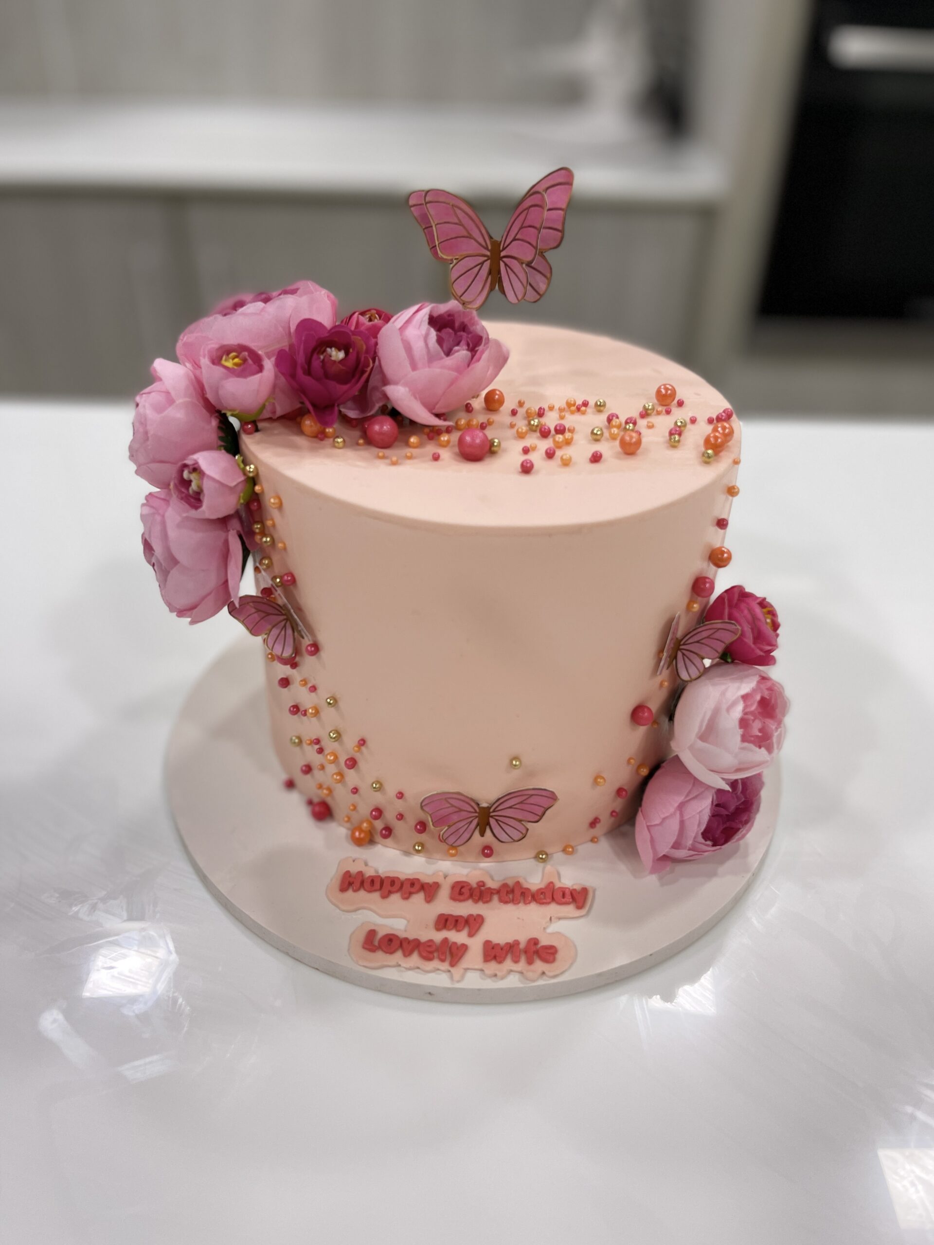 Pink Floral Cake