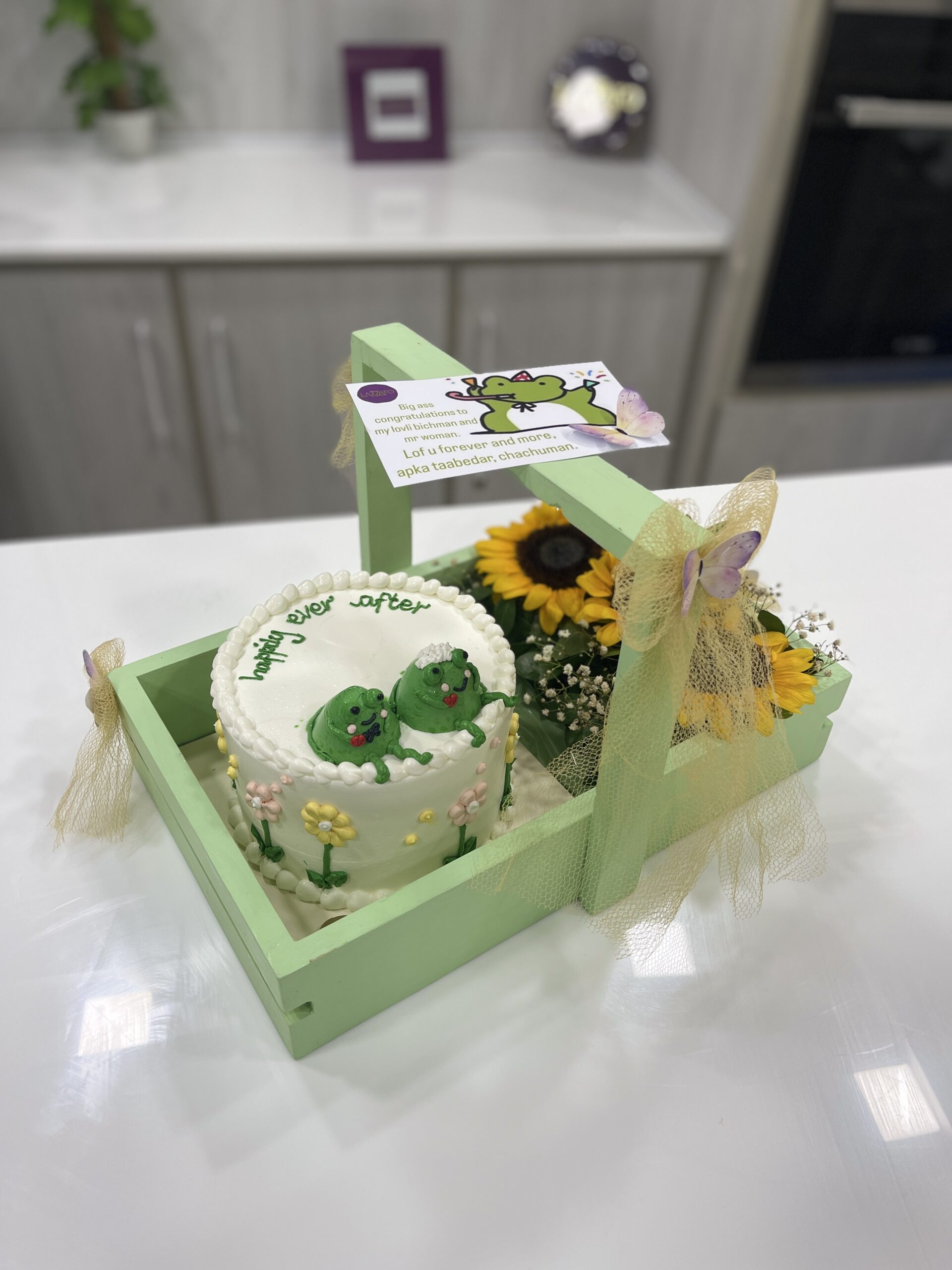 Wooden Floral Cake Cart
