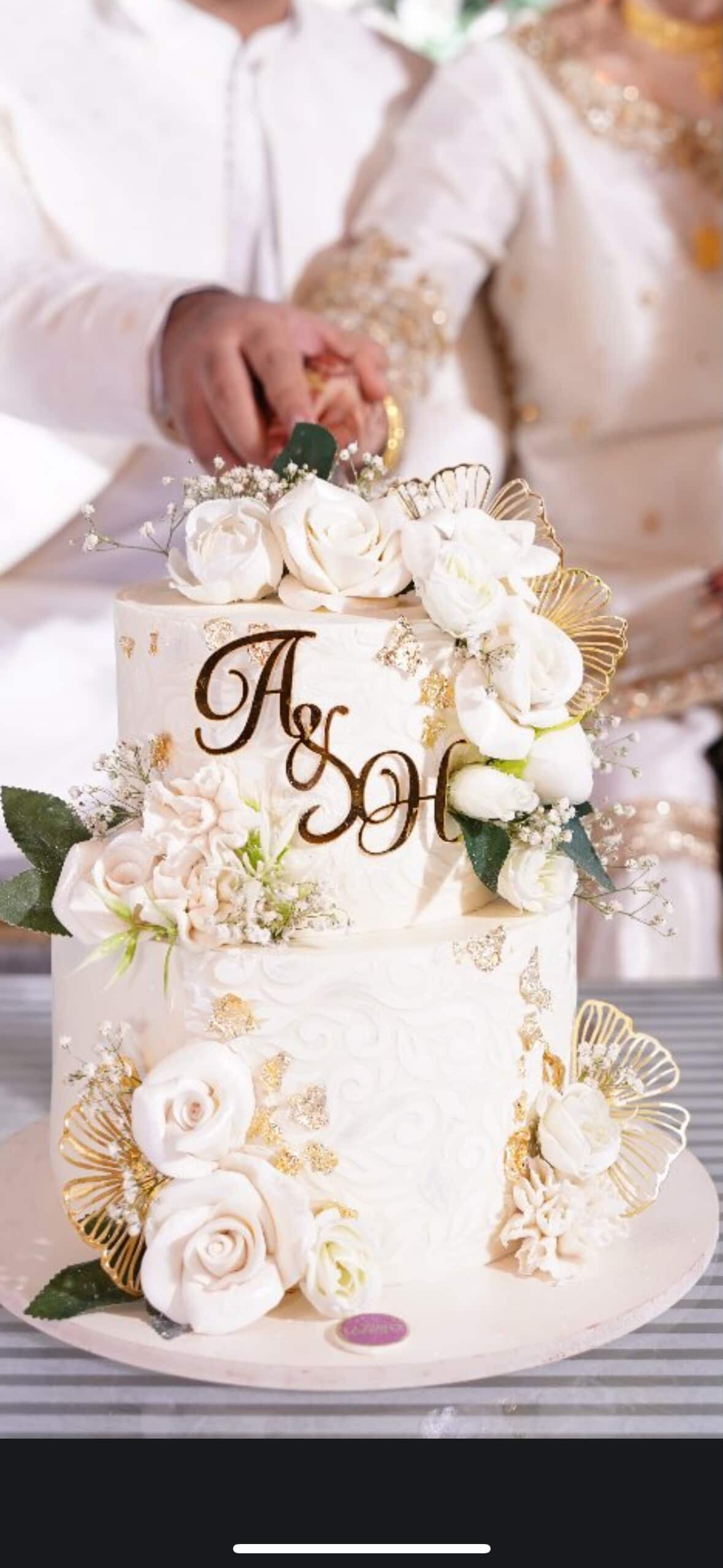 Nikkah Engagement White Cake