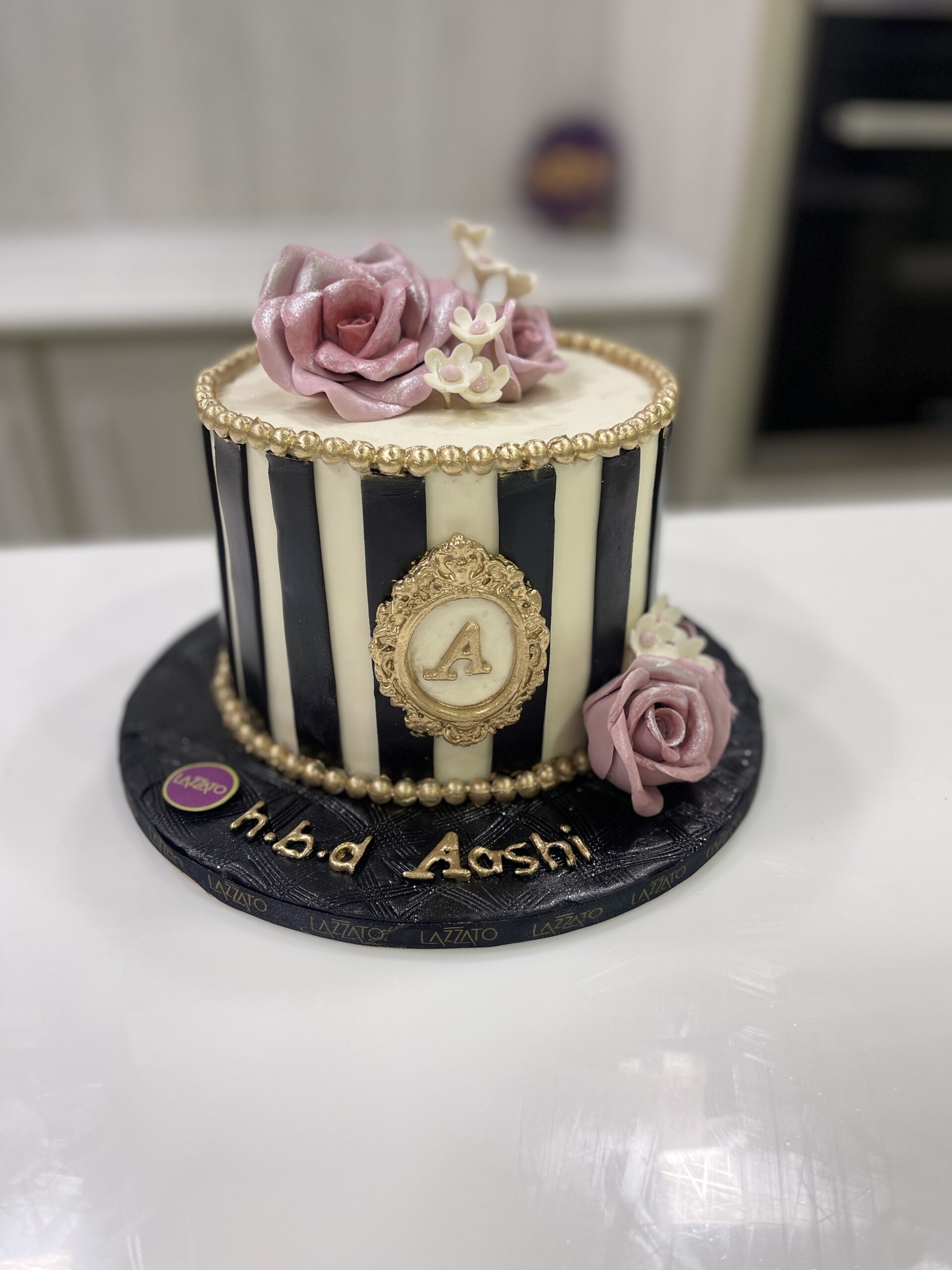 Black White Birthday Cake